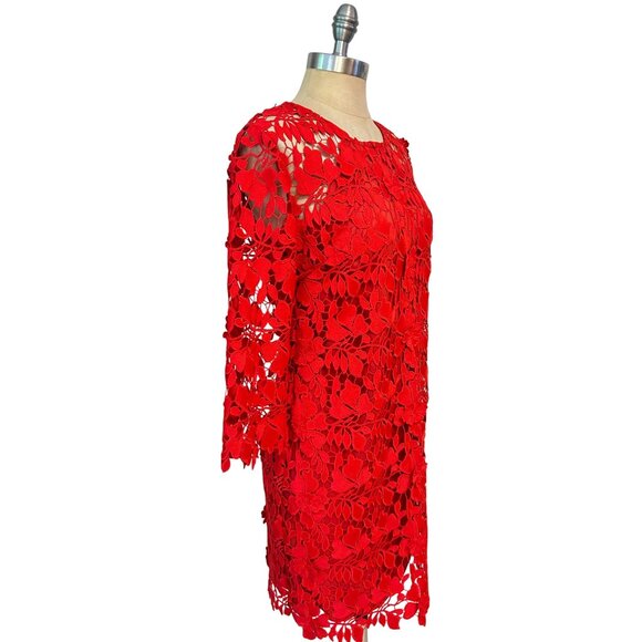 Trina Turk Red Rowan Crochet Lace Dress size 4 - Picture 2 of 5
